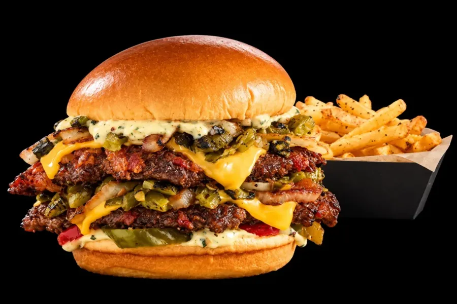 Bacon-Smashed Hatch Chile Burger